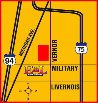 Map to E&L Meat Company